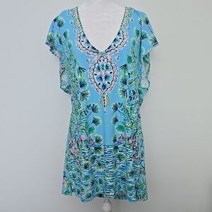 Lilly Pulitzer Vibrant Blue and Green Cover-Up